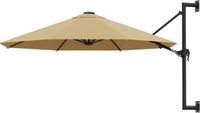 vidaXL Wandparasol met metalen paal, 300 cm, taupe