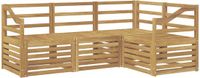 vidaXL - Bank loungeset - Wit - Massief Acacia Hout - 4-delig