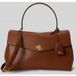 Lauren Ralph Lauren Sac satchel Farrah moyen en cuir napa marron