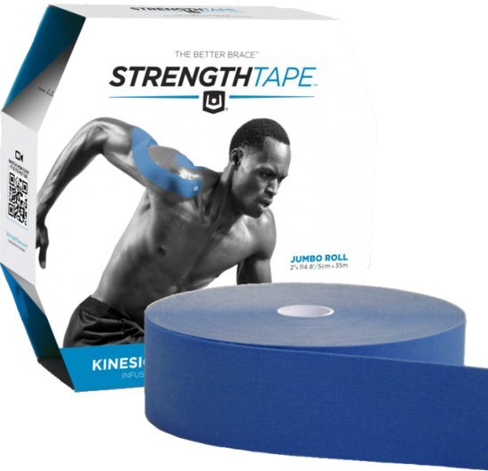 Ironman Strengthtape kinesio tape - kleur blauw - lengte 35m - niet voorgesneden