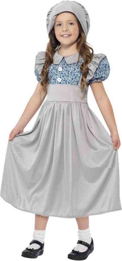 Smiffy's Victorian School Girl Costume - Grey - Kids up to 9 years