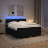 vidaXL Boxspringbed met matras en LED Noir 180 x 200 cm velours