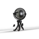 Munchkin Kinderwagen, draagbare mini-ventilator voor wandelwagen met ledverlichting, babybenodigdheden, 360 stuks, met 4 snelheden, zwart