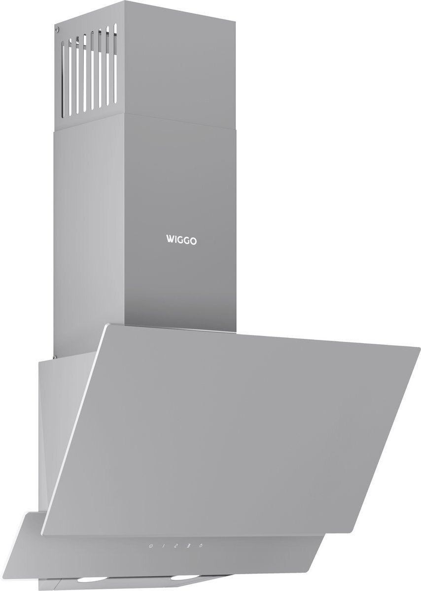 Wiggo WE-E523G(G) - Schuine Afzuigkap - 50 cm - Grijs Dubbel Glas - LED verlichting - Touch Control