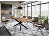 Table à manger en bois de manguier 240x100x76 naturel laqué / Epoxy noir, support Spider 2 anthracite mat EPOXY
