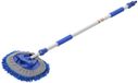 ProPlus Brosse de lavage - 2,5 m - Manche télescopique - Réglable - avec microfibre chenille - Tête de brosse de lavage 3D - Utiliser uniquement avec de l'eau froide - Brosse de lavage multifonctionnelle - Bleu