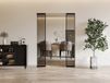 Vente-unique Dubbele schuifdeur met schuifsysteem - Aluminium en gerookt gehard glas - 2 x H205 x B93 cm - LINCI II