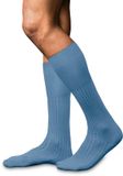 FALKE No. 13 Finest Piuma Cotton kniekousen heren blauw - maat 43-44