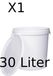 BenBow Seau avec couvercle 30L x1 Blanc