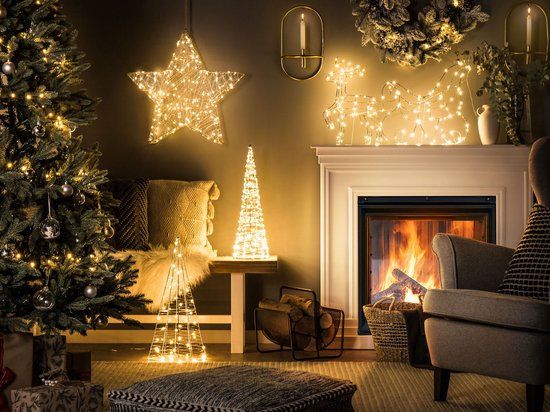 Beliani SAIJA - Kerstdecoratie - Zilver - IJzer - 85 x 46 cm