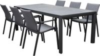 AVH-Collectie Nancy Angora dining tuinset 220x100xH74,5 7 delig aluminium
