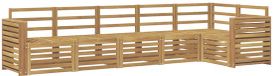 vidaXL - Buiten - bank - set - 6 - st - Wit - Massief - Acacia - Hout