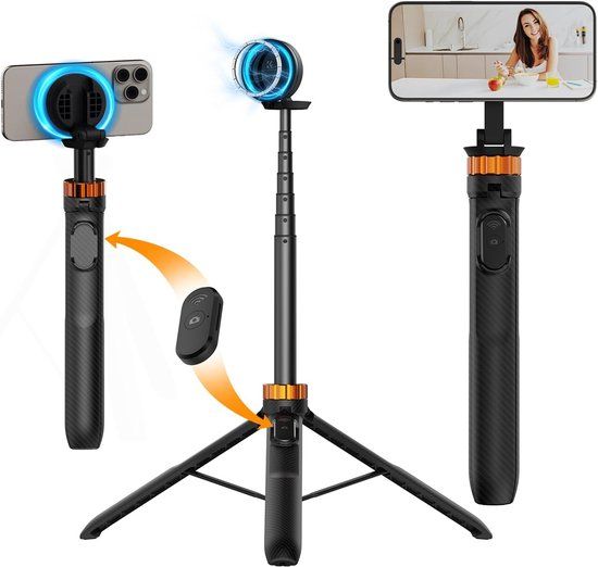 K&F Concept MS19 Selfiestick Statief - 162 cm - met MagSafe bevestiging
