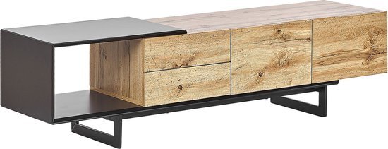 Beliani fiora - tv-meubel-lichte houtkleur-mdf
