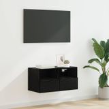 Maison Exclusive - Meuble TV mural, 60 x 30 x 30 cm, noir, aspect chêne