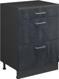 Vicco Uitbreidingscommode Rion, Zwart beton/Antraciet, 60 x 46 cm