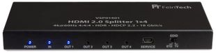 Hdmi splitter - 1 verspreider naar 4 - 4K 60Hz - HDR - Met EDID-besturing - Voor 4 beeldschermen