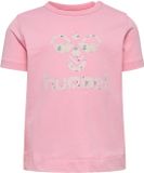 Hummel T-shirt enfant Hmljocha S/S 226049 Candy Pink Coton Manches Courtes Col Rond Boutons-pression Coupe Droite Logo 56