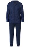 Pastunette Pyjamaset - Katoen - Donkerblauw - Doorknoop sluiting - Maat L