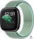 Strap-it nylon bandje - mint groen - Geschikt voor Fitbit Sense & Versa 3
