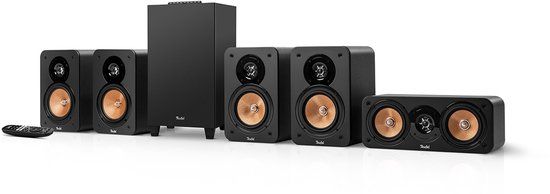 Teufel ULTIMA 20 CONCEPT Surround 5.1 Systeem - Home cinema set met Subwoofer en geïntegreerde AV-ontvanger - Bluetooth aptX, HDMI ARC CEC, USB-C - zwart