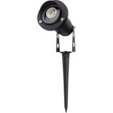 V-TAC VT-1126 LED-tuinstekker en aluminium met GU10-fitting 105 x 75 x 245 mm draaibaar zwart IP65