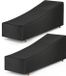 Set de 2 housses de protection en tissu Oxford 210D pour chaises longues, adapté aux meubles de jardin, protection contre les intempéries - 210*75*40/80 cm