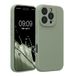 kwmobile telefoonhoesje geschikt voor Apple iPhone 16 Pro - TPU backcover met siliconen coating - Smartphone case in grijsgroen