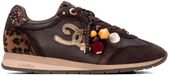 Carmela Lage Sneakers Dames Bruin Leer/Kunsthaar/Suède Panterprint Maat 40
