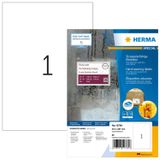 HERMA 10784 Weerbestendige folie-etiketten, 80 vellen, 210 x 297 mm, 1 per A4 vel, 80 stuks, zelfklevend, bedrukbaar, mat, blanco zelfklevende etiketten van folie, wit