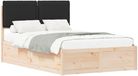vidaXL Bedframe met Gevoerde Hoofdbord Zwart 120 x 200 cm