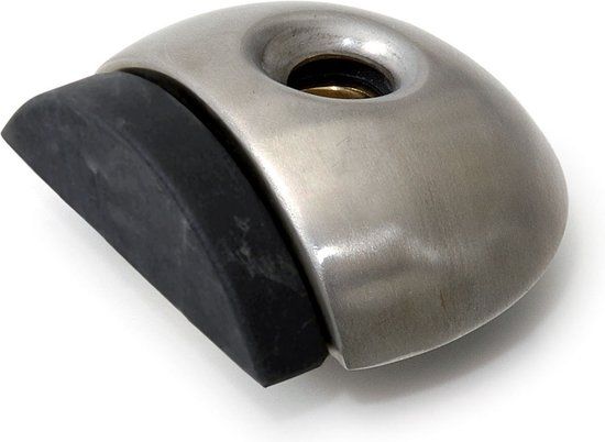 Dulimex Deurstopper/deurbuffer - 1x - D46mm - inclusief schroeven - RVS