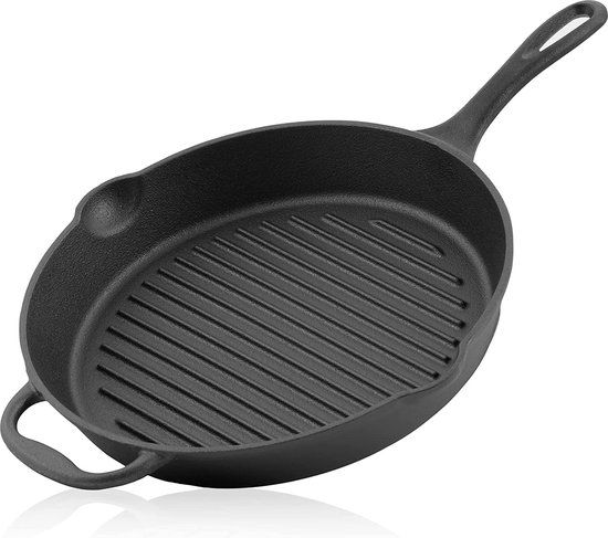 bbq-toro Gietijzeren Koekenpan Ø 29 cm - Grillpan met Handvat en Schenktuit