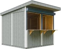 Timbela M950-CAVERN STEEL - LP SmartSide Marktkraam met toonbank - 5,9 m² - 305x248xH240 cm - Tuinbar, buitenkiosk met verf
