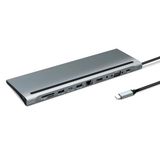 METRONIC USB-C adapter 11 in 1, dockingstation HDMI VGA RJ45 SD Micro SD, USB-C PD 100W oplaadaansluiting, audio-/video-uitgangen, laptop PC - 395297