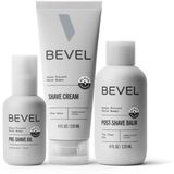 Bevel Shaving Kit voor Mannen – Inclusief Pre-Shave Olie, Scheercrème en Aftershave Balsem, Huidirritatie Verminderen en Scheerbultjes Voorkomen