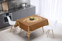 Bonamaison Tafelkleed, Anti-Mold, Sneldrogend, Waterdicht, 100% Polyester Tafellaken, Bruine tinten, 140 x 140 Cm