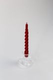 trus. Set van 6 Gedraaide Kaarsen – Bordeaux – Spiraal – Dinerkaars – Ongeparfumeerd – Paraffine – 21 cm