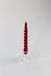 trus. Set van 6 Gedraaide Kaarsen – Bordeaux – Spiraal – Dinerkaars – Ongeparfumeerd – Paraffine – 21 cm