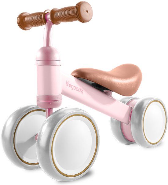 LifeGoods TurboToddler Loopfiets - Roze - Kinderstep voor Jongens en Meisjes - Vanaf 1 Jaar