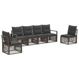 vidaXL Tuinbank Set 6 st Grijs poly rattan
