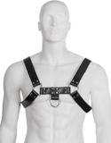 LEATHER BODY | Leather Body Chain Harness III Zwart Leer Metaal