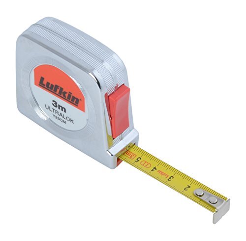 Crescent Lufkin Y23CM (T0060402304) 3m/13mm Ultralok Power Tape Meeting, met verchroomde kunststof behuizing, zilver