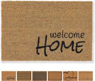 Carpido Deurmat Kokos Welcome Home Design - Schoonloop 40x60 cm - Bruin
