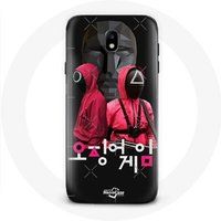 Maniacase Hoesje voor Samsung Galaxy J5 2017 Inktvis Spel Poster soldaten maskers Koreaans logo
