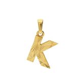 Lucardi Dames 14 karaat geelgouden letterhanger K