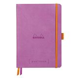RHODIA 117771C - Soepel Notitieboek Bullet Journal Goalbook Lila - A5 14,8 x 21 cm - Kleine Ruitjes - 240 pagina's - Clairefontaine Ivoor Papier 90 g/m² - 2 Leeslinten, Elastieksluiting - Imitatieleer