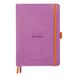 RHODIA 117771C - Soepel Notitieboek Bullet Journal Goalbook Lila - A5 14,8 x 21 cm - Kleine Ruitjes - 240 pagina's - Clairefontaine Ivoor Papier 90 g/m² - 2 Leeslinten, Elastieksluiting - Imitatieleer