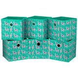 HSDT 6 kubus opbergdoos opvouwbare stof alpaca opbergdoos opbergdoos kubus bakken 25,4 x 25,4 x 25,4 cm smaragdgroene manden voor kast planken kubus opslag eenheid laden, QY-SC16-6