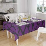 Bonamaison Tafelkleed, Anti-Mold, Sneldrogend, Waterdicht, 100% Polyester Tafellaken, Paars, zwart, 140 x 160 Cm - Ontworpen en Vervaardigd in Turkije